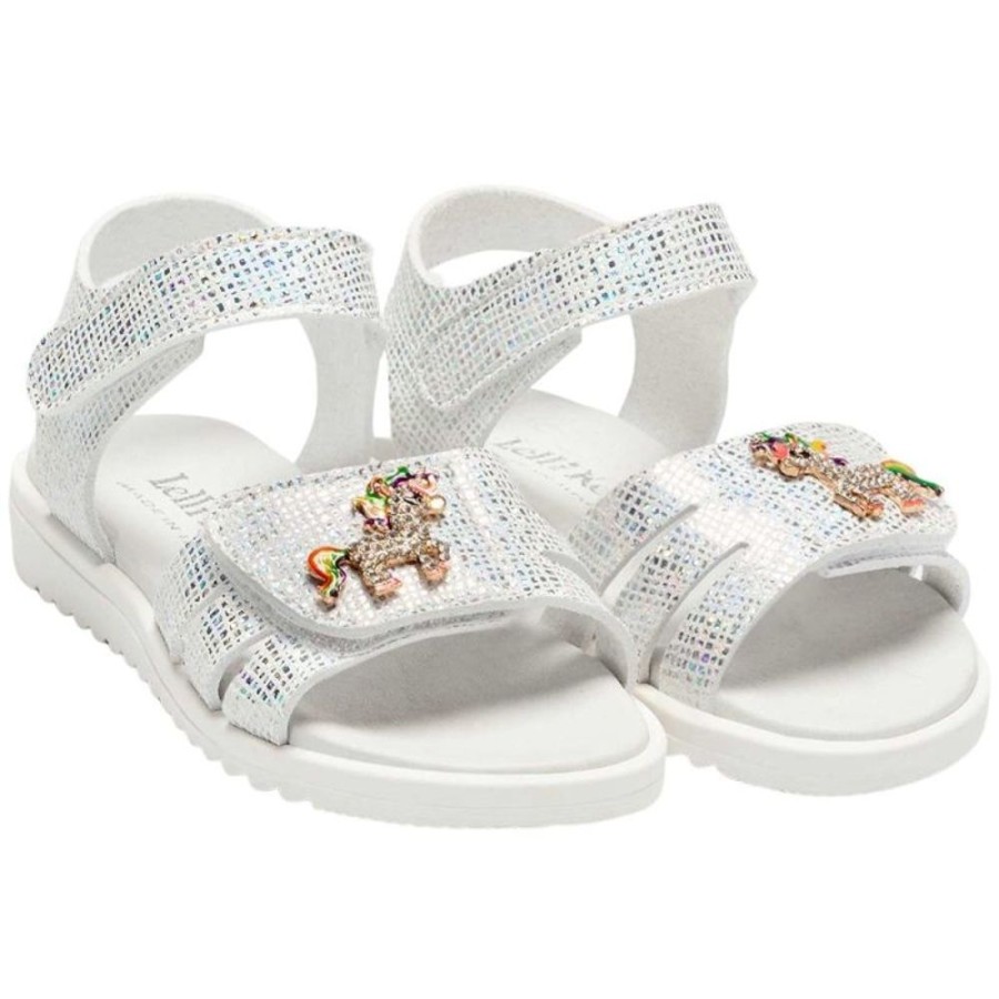 Footwear Lelli Kelly | Lelli Kelly Lk1506 (Aa57) Unicorno 2 Bianco/Argento Adjustable Sandals