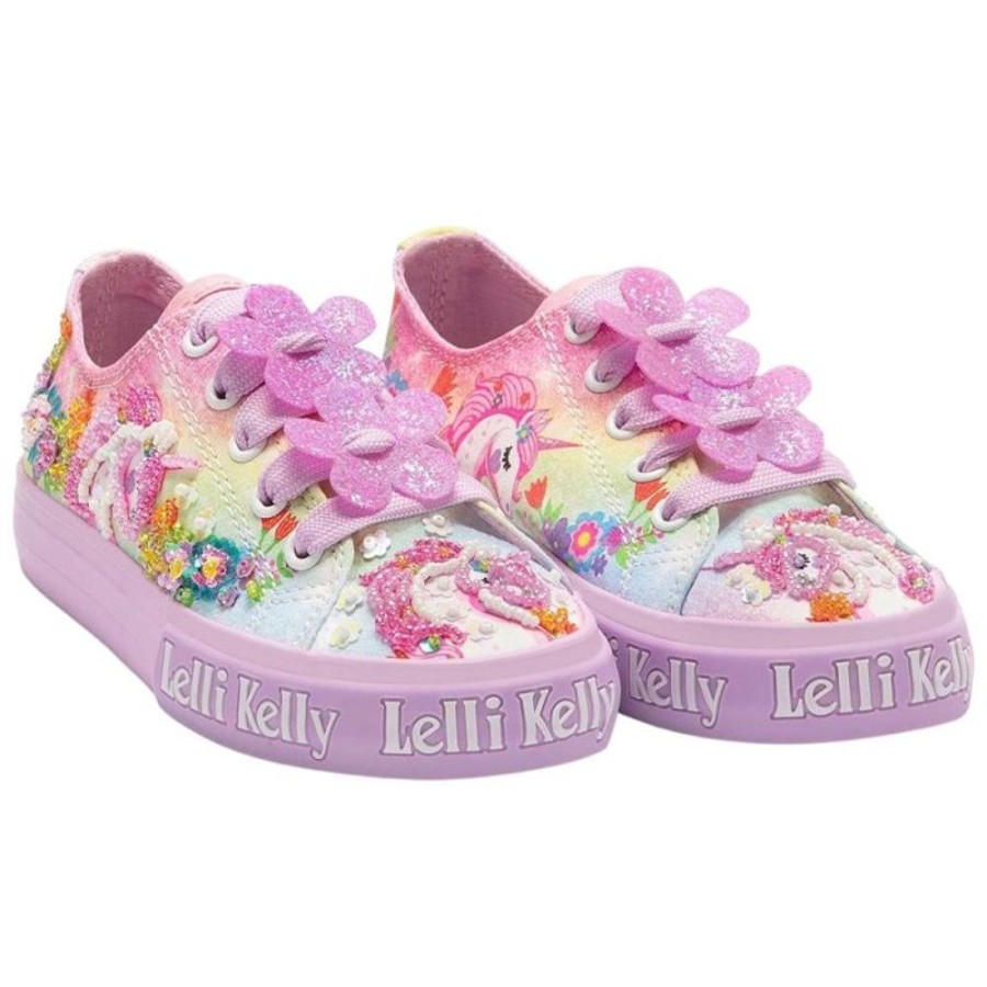 Footwear Lelli Kelly | Lelli Kelly Lk1003 (Bm02) Unicorn Low Fantasia Lilla Lace Up Shoes