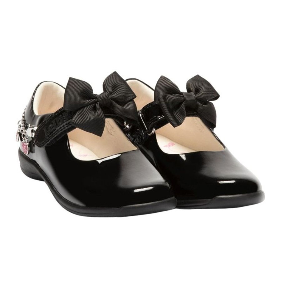 Footwear Lelli Kelly | Lelli Kelly Limited Edition Lk8739 (Db01) Apple Charm Black Patent School Shoes