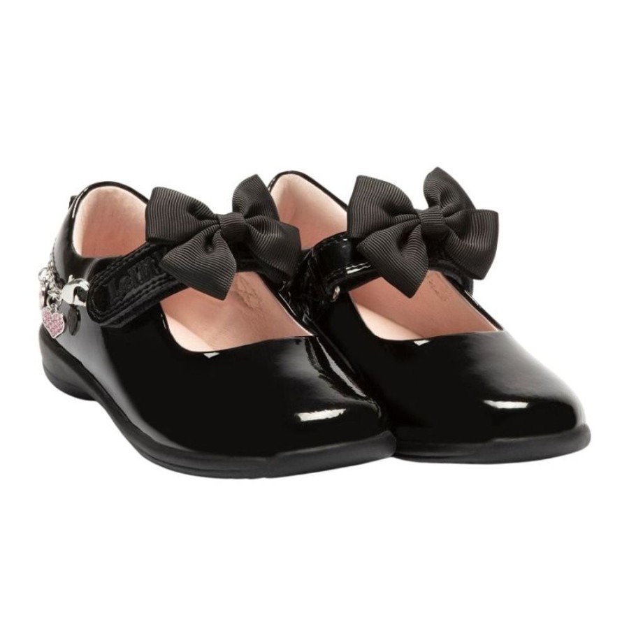 Footwear Lelli Kelly | Lelli Kelly Lk8224 (Db01) Angel Black Patent Bracelet School Shoes F Fitting