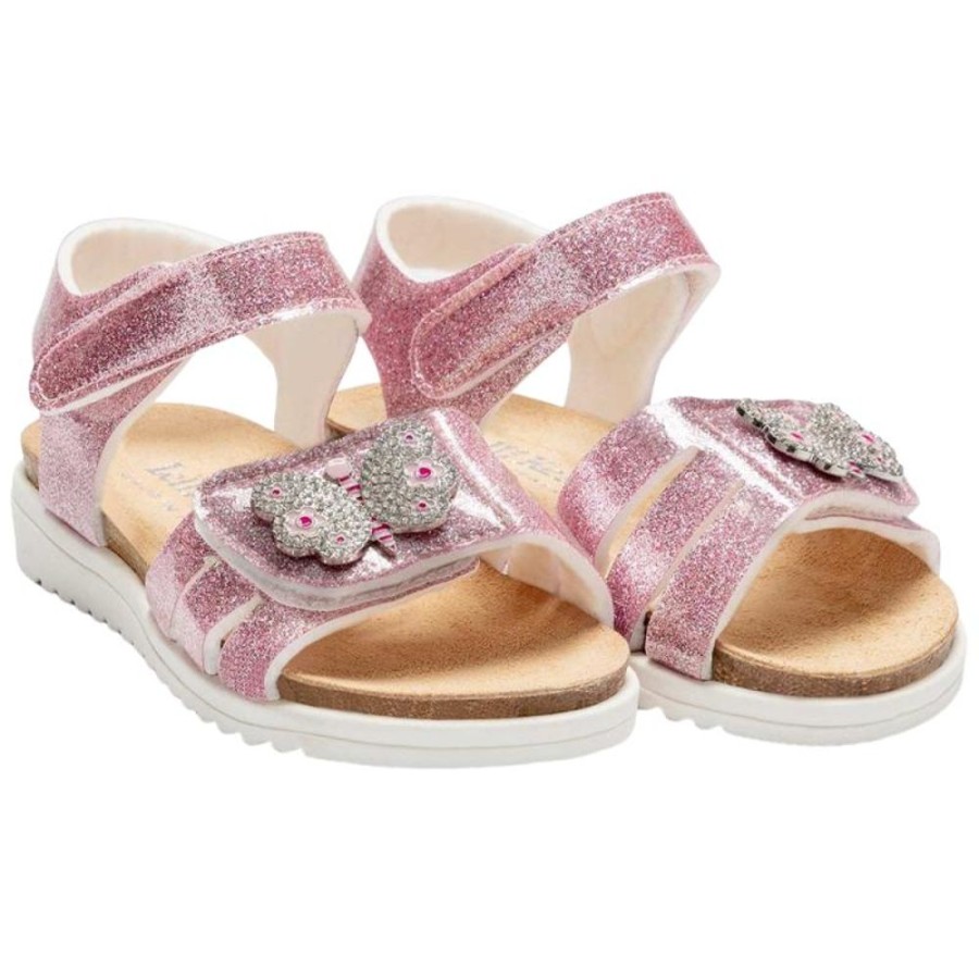 Footwear Lelli Kelly | Lelli Kelly Lk1502 (Lc01) Farfalla Rosa Glitter Adjustable Sandals