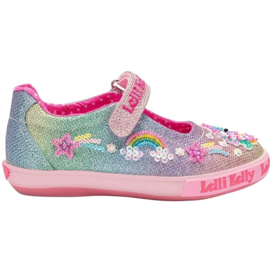 Footwear Lelli Kelly | Lelli Kelly Lk7076 (Gx02) Multi Glitter Treasure Unicorn Dolly Shoes