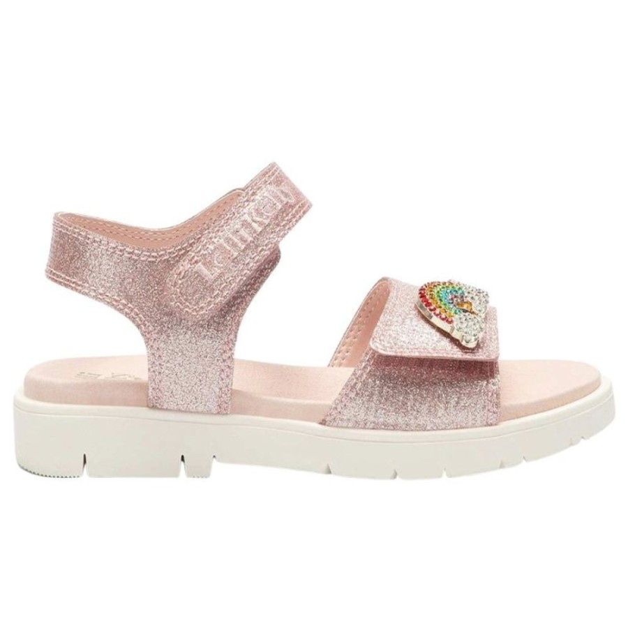 Footwear Lelli Kelly | Lelli Kelly Lk2070 (Ac01) Brite Pink Rainbow Diamante Adjustable Strap Sandals