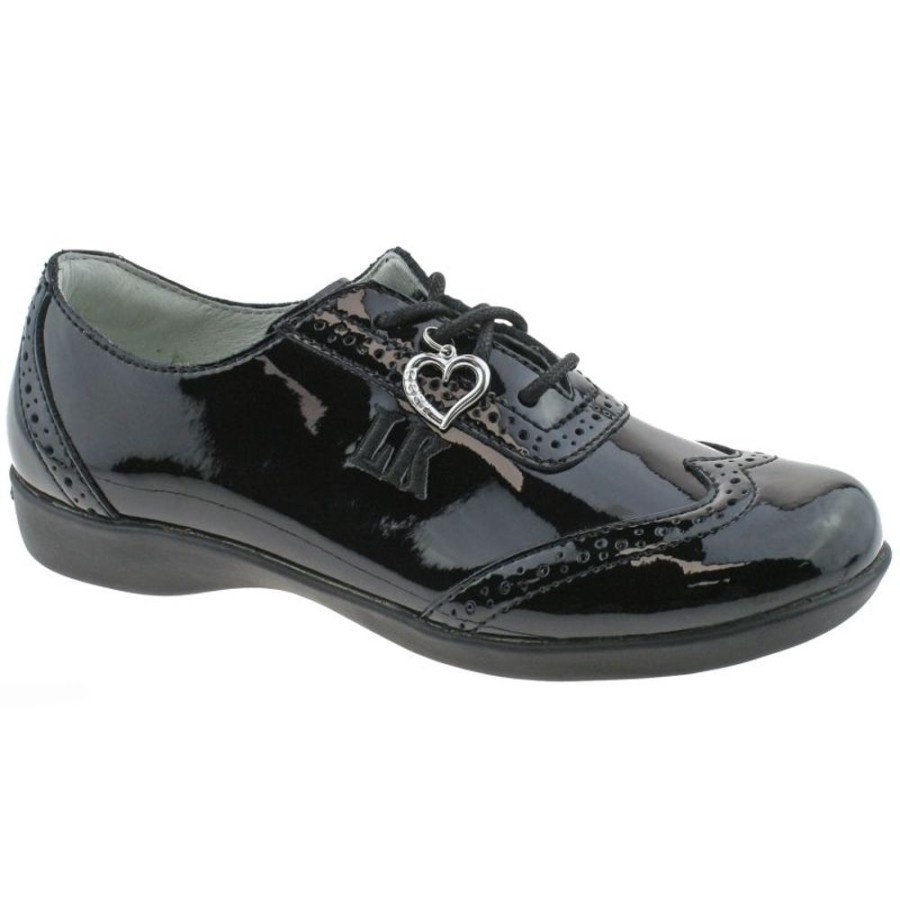 Footwear Lelli Kelly | Lelli Kelly Lk8281 (Db01) Kimberly Black Patent Brogue School Shoes F Width