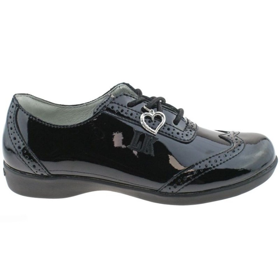 Footwear Lelli Kelly | Lelli Kelly Lk8281 (Db01) Kimberly Black Patent Brogue School Shoes F Width