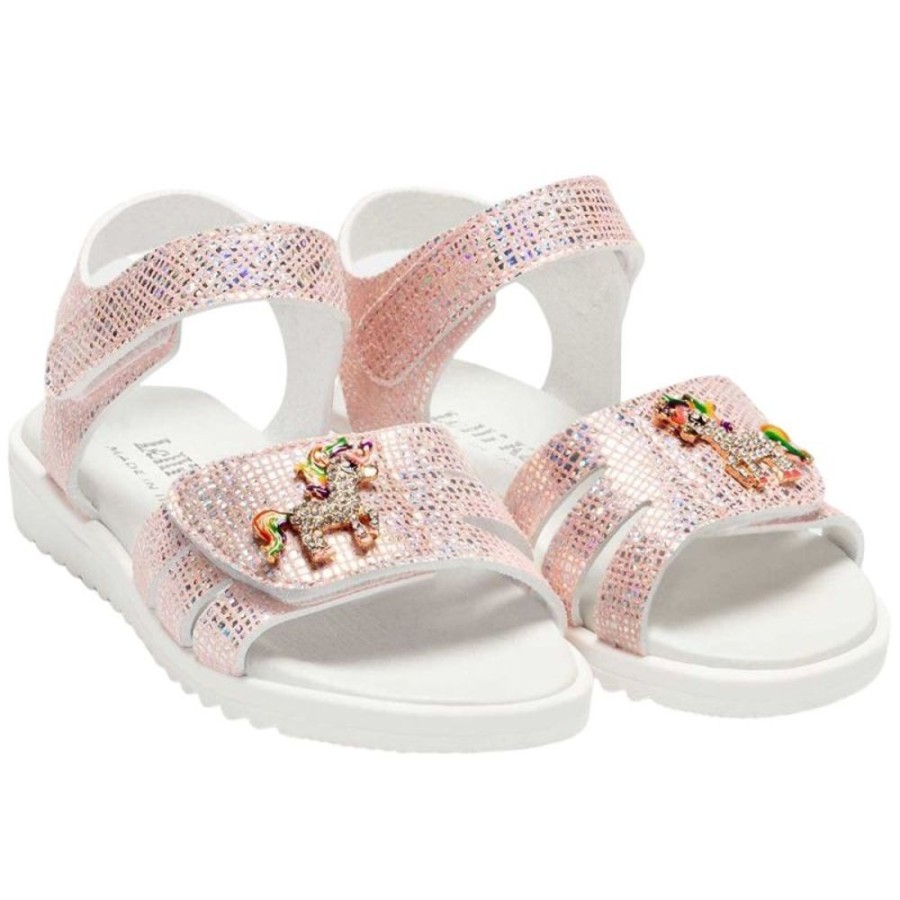 Footwear Lelli Kelly | Lelli Kelly Lk1506 (Ac57) Unicorno 2 Rosa/Argento Glitter Adjustable Sandals