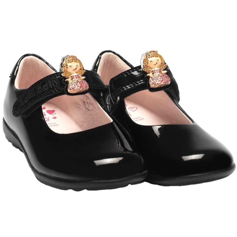 Footwear Lelli Kelly | Lelli Kelly Lk8215 (Db01) Prinny 2 Black Patent School Shoes F Fitting