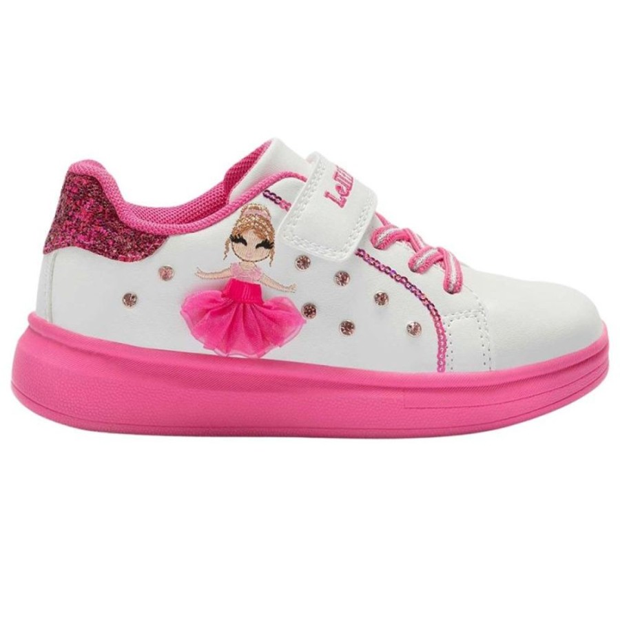 Footwear Lelli Kelly | Lelli Kelly Lk4826 (Aa63) Mille Stelle White/Fuxia Interchangeable Tutu Trainer