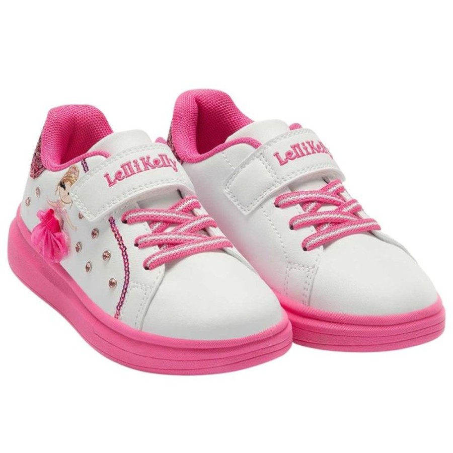 Footwear Lelli Kelly | Lelli Kelly Lk4826 (Aa63) Mille Stelle White/Fuxia Interchangeable Tutu Trainer