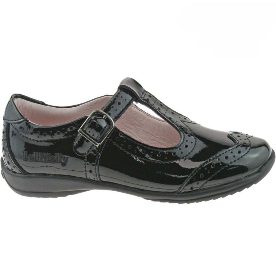 Footwear Lelli Kelly | Lelli Kelly Lk8216 (Db01) Jennette Black Patent T-Bar School Shoes F Width