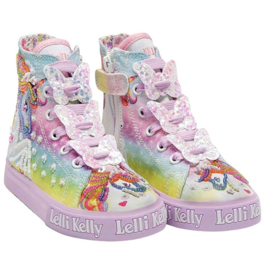 Footwear Lelli Kelly | Lelli Kelly Lk9099 (Bm02) Fantasia Lilla Unicorn Mid Side Zip Baseball Boots