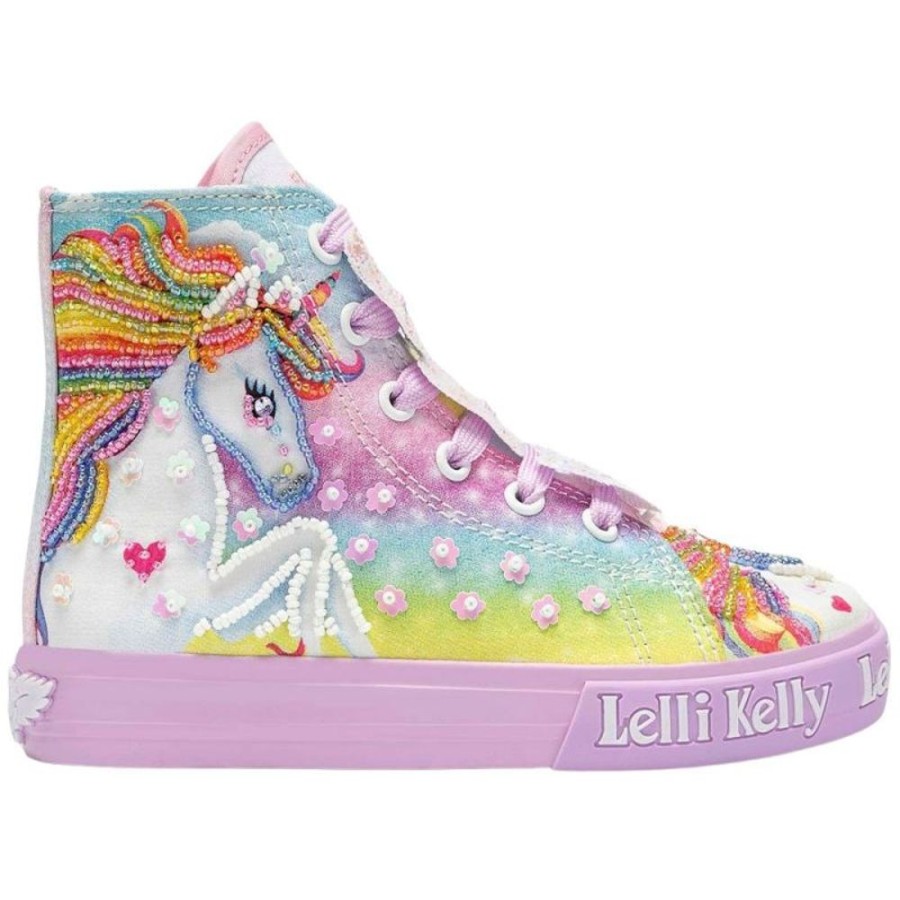 Footwear Lelli Kelly | Lelli Kelly Lk9099 (Bm02) Fantasia Lilla Unicorn Mid Side Zip Baseball Boots