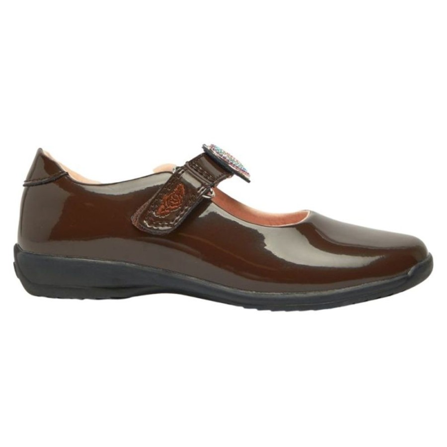 Footwear Lelli Kelly | Lelli Kelly Lk8105 (Dj01) Valentina Brown Patent School Shoes F Fitting