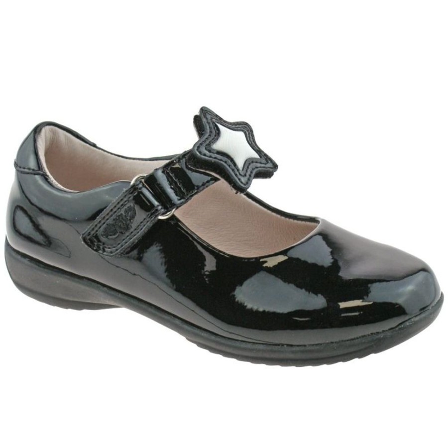 Footwear Lelli Kelly | Lelli Kelly Lk8640 (Db01) Colourissima Star Black Patent School Shoes G Fitting