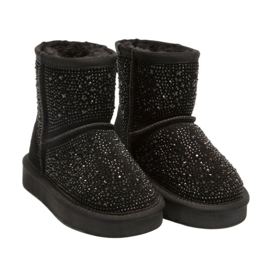 Footwear Lelli Kelly | Lelli Kelly Lk3770 (Eb01) Olivia Black Suede Diamante Warm Lined Boots