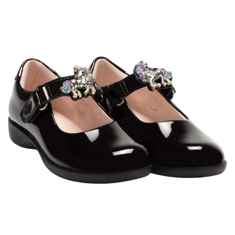 Footwear Lelli Kelly | Lelli Kelly Lk8143 (Db01) Bella Black Patent School Shoes G Fitting