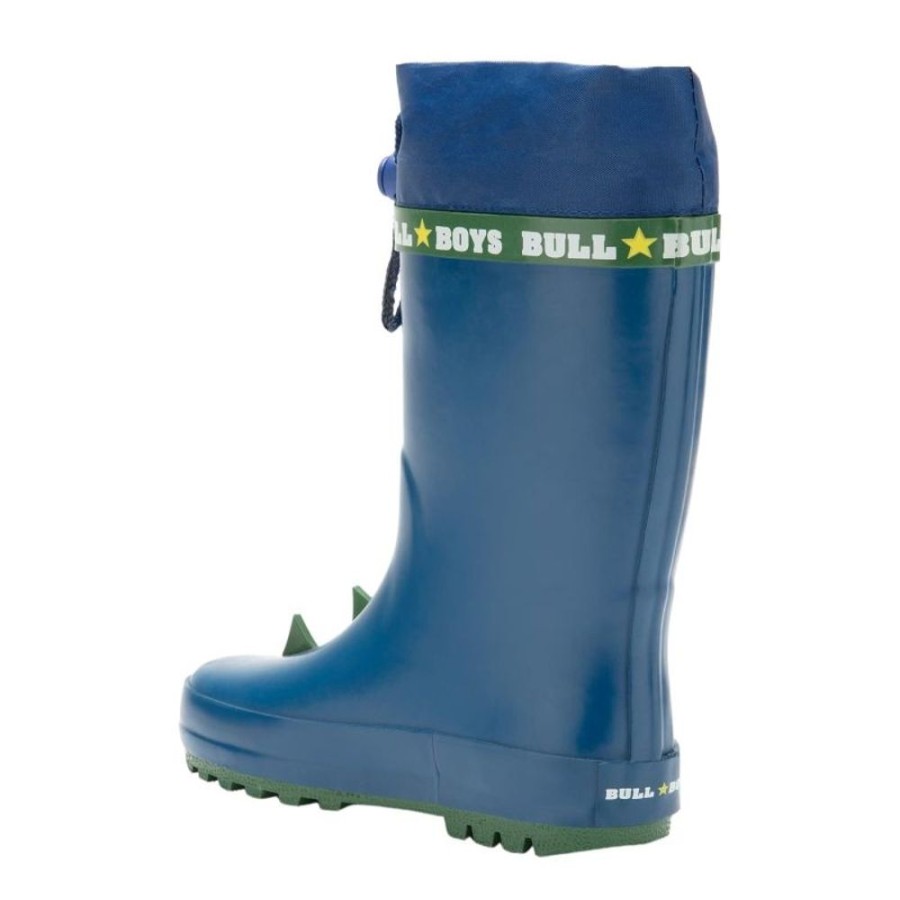 Bull Boys Lelli Kelly | Bull Boys Dn3399 (Ae01) Dinosaur Blue Rainboot Toggle Top Wellies