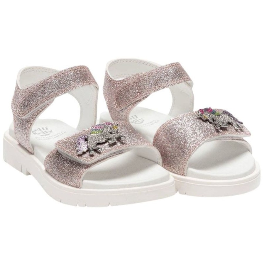 Footwear Lelli Kelly | Lelli Kelly Lk1508 (Lc01) Unicorno 4 Glitter Rosa Adjustable Sandals