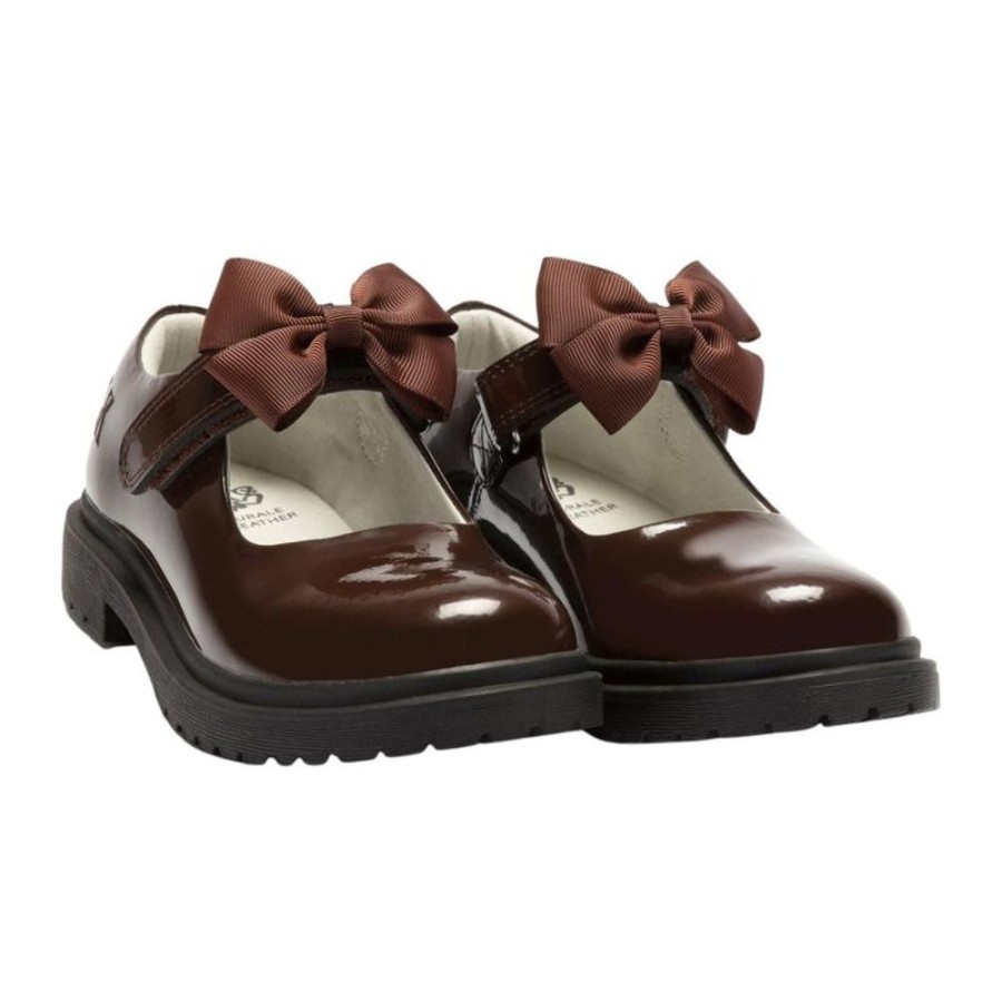 Footwear Lelli Kelly | Lelli Kelly Lk8661 (Dj01) Maisie Brown Bow Patent School Shoes