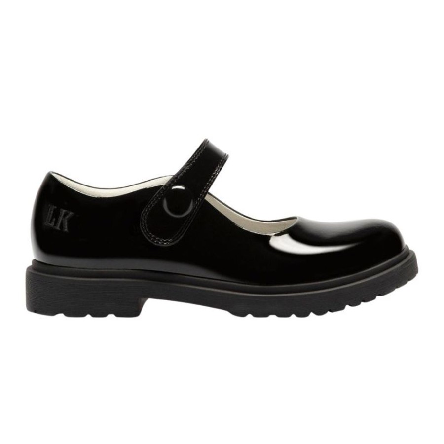 Footwear Lelli Kelly | Lelli Kelly Lk8664 (Db01) Zoe Button Black Patent School Shoes