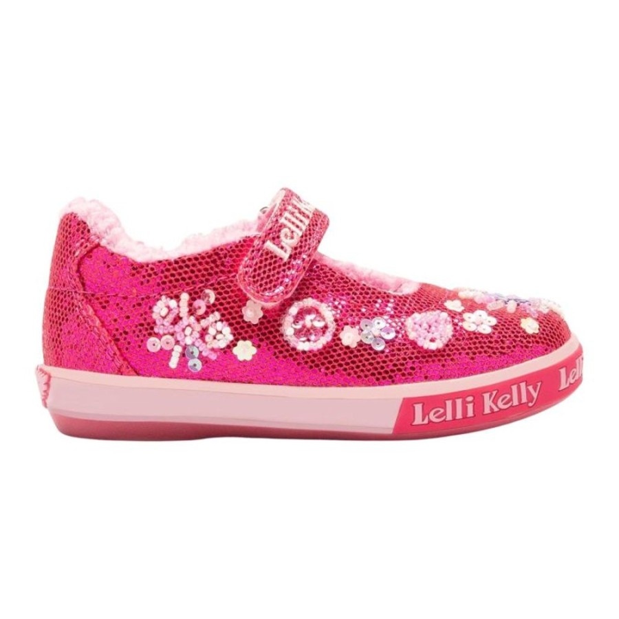 Footwear Lelli Kelly | Lelli Kelly Lk3860 (Gc63) Dafne Hot Fuchsia Glitter Warm Lined Canvas Uppers