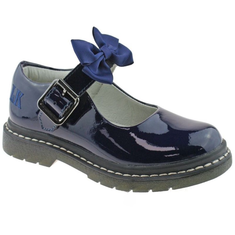 Footwear Lelli Kelly | Lelli Kelly Lk8360 (De01) Audrey Snr Navy Patent School Shoes F Fitting