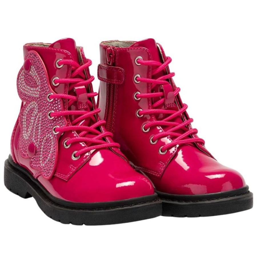 Footwear Lelli Kelly | Lelli Kelly Lk4540 (Fn01) Ali Di Fata Fuxia Vernice Wing Ankle Boots