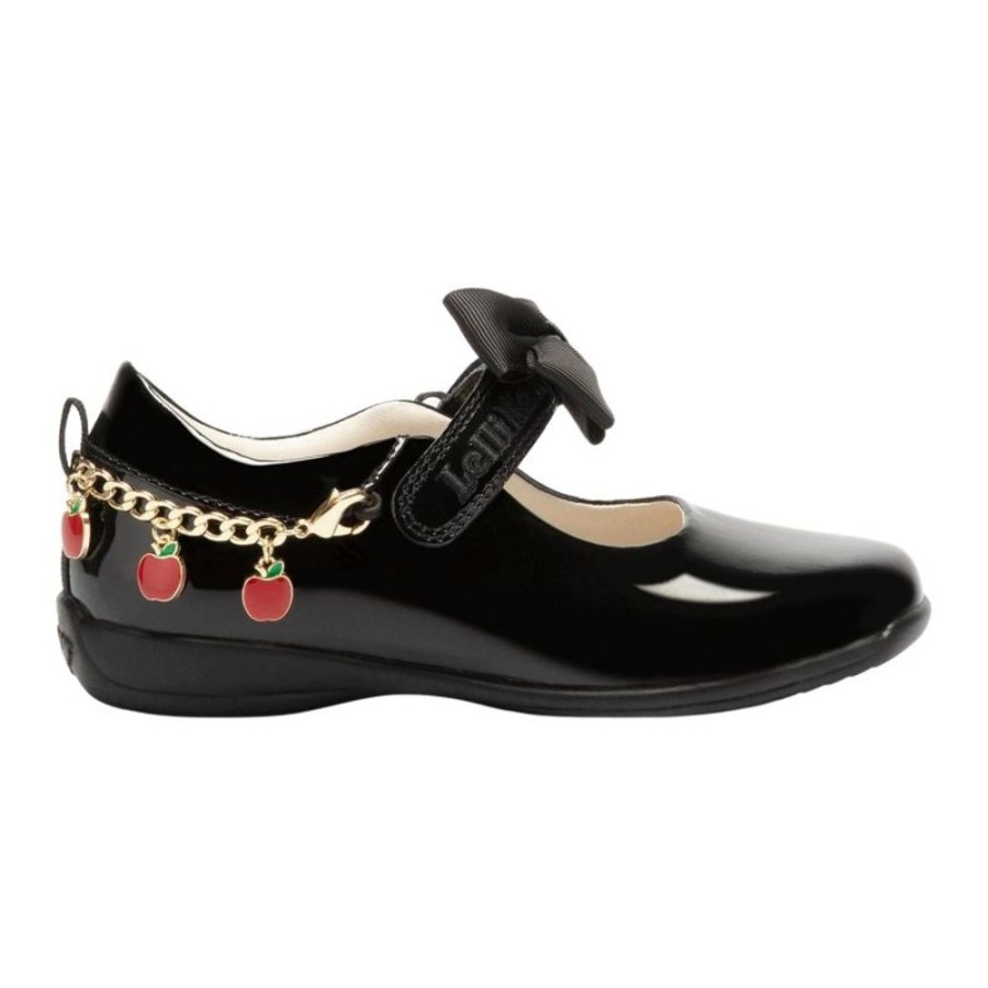 Footwear Lelli Kelly | Lelli Kelly Limited Edition Lk8719 (Db01) Apple Charm Black Patent School Shoes