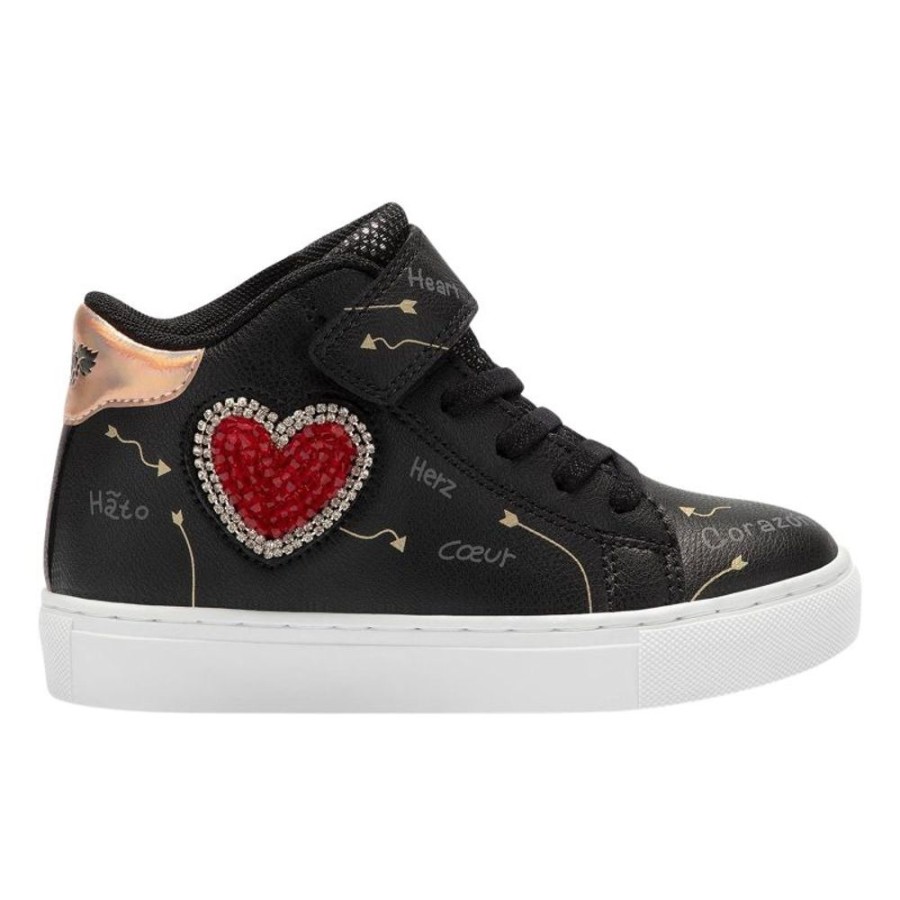 Footwear Lelli Kelly | Lelli Kelly Lk2255 (Ab01) Love Mid Nero Heart Ankle Hi-Tops Boots