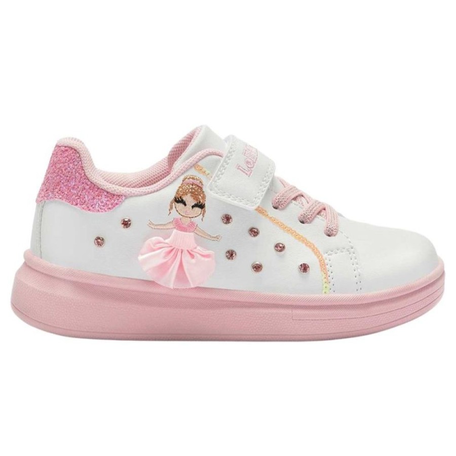 Footwear Lelli Kelly | Lelli Kelly Lk4826 (Aa52) Mille Stelle Bianco/Rosa Interchangeable Tutu Trainer