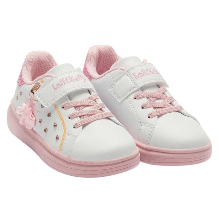 Footwear Lelli Kelly | Lelli Kelly Lk4826 (Aa52) Mille Stelle Bianco/Rosa Interchangeable Tutu Trainer