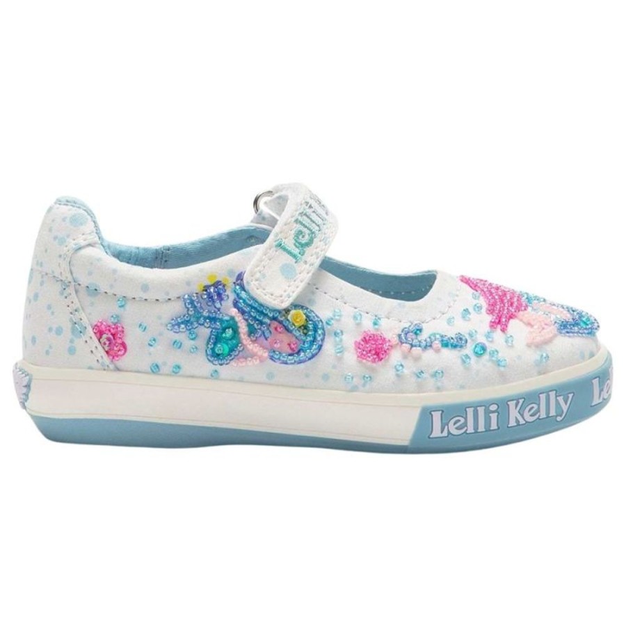 Footwear Lelli Kelly | Lelli Kelly Lk2029 (Ba02) Adella Mermaid White Fantasy Canvas Shoes