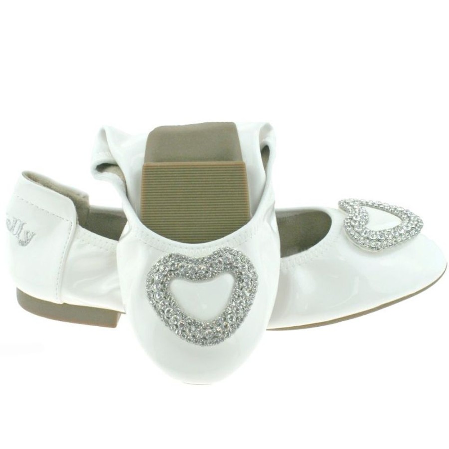 Footwear Lelli Kelly | Lelli Kelly Lk4108 (Aa01) Bianco Patent Heart Magiche Shoes