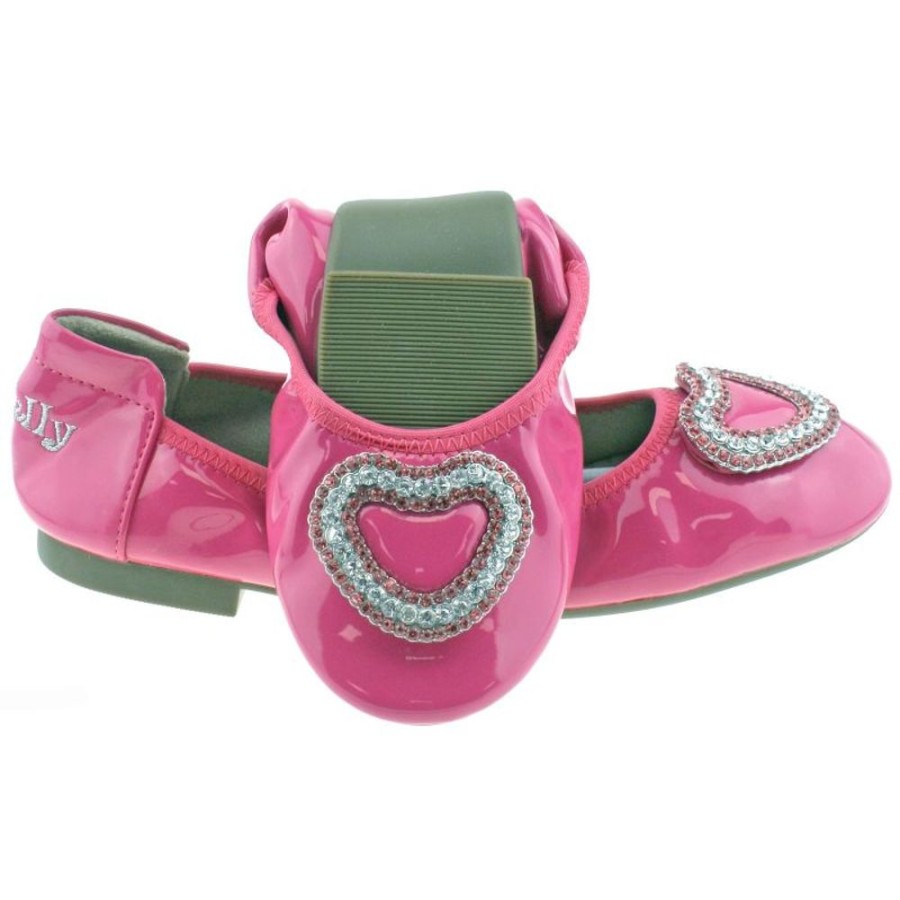 Footwear Lelli Kelly | Lelli Kelly Lk4108 (An01) Fuxia Patent Heart Magiche Shoes