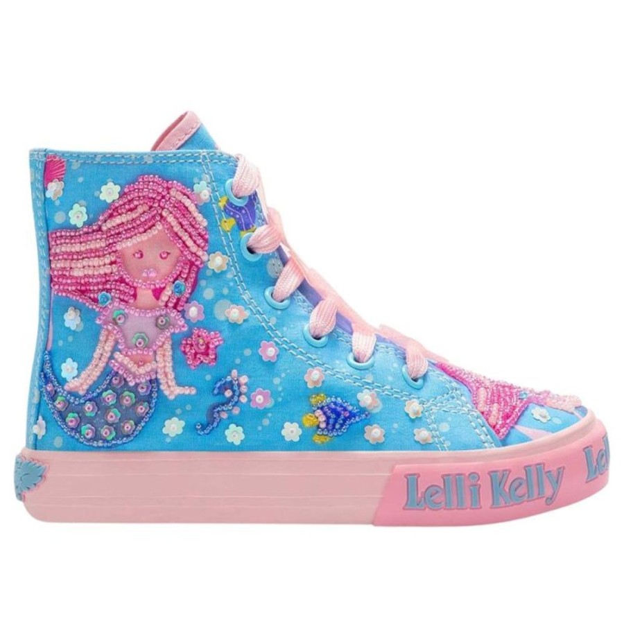 Footwear Lelli Kelly | Lelli Kelly Lk2042 (Bc02) Rosa Blue Mermaid Canvas Baseball Boots