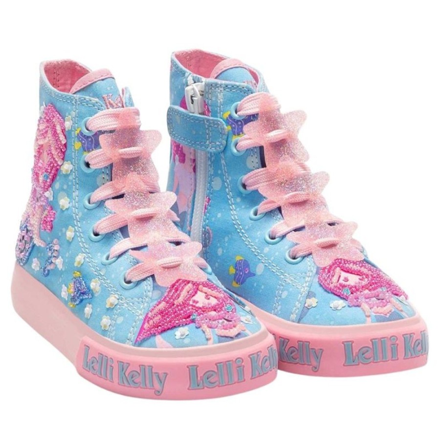 Footwear Lelli Kelly | Lelli Kelly Lk2042 (Bc02) Rosa Blue Mermaid Canvas Baseball Boots