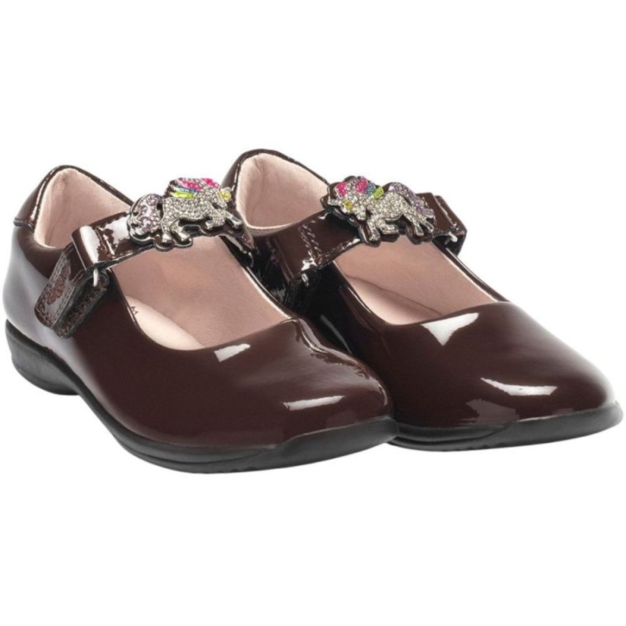 Footwear Lelli Kelly | Lelli Kelly Lk8312 (Dj01) Blossom Brown Patent Interchangeable F Fit School Shoes