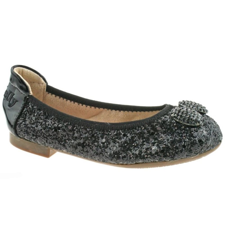 Footwear Lelli Kelly | Lelli Kelly Lk8390 (Lb01) Nero Glitter Bow Magiche Shoes