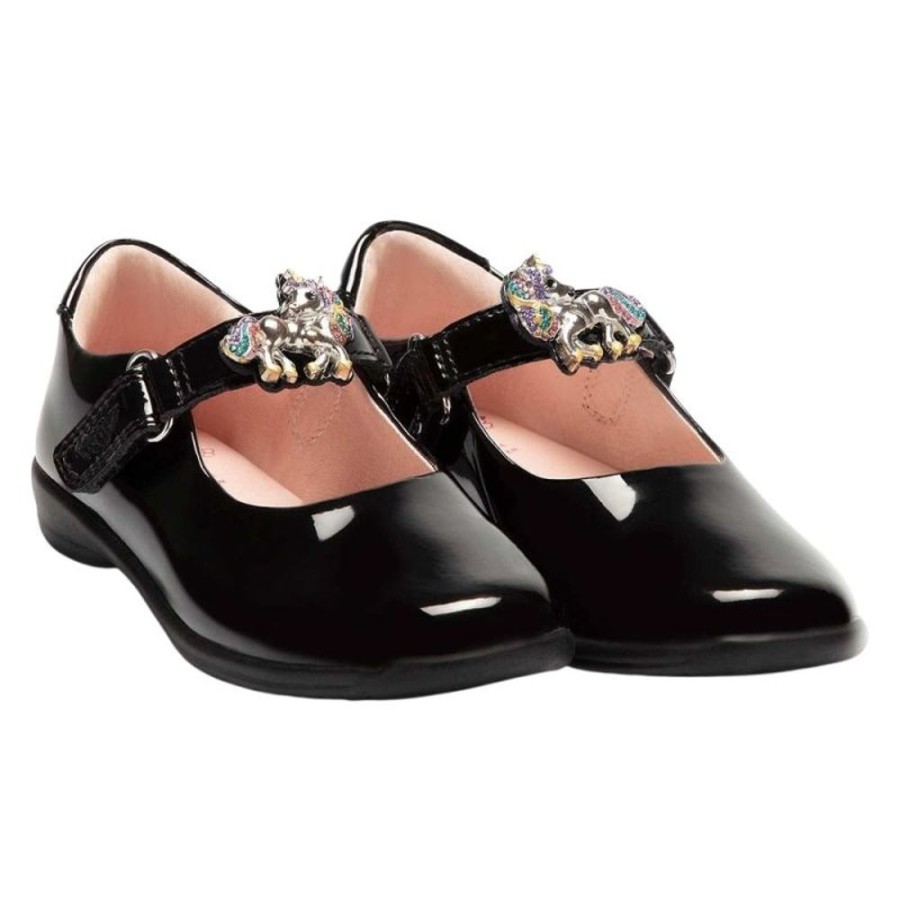 Footwear Lelli Kelly | Lelli Kelly Lk8103 (Db01) Bella Black Patent School Shoes F Fitting