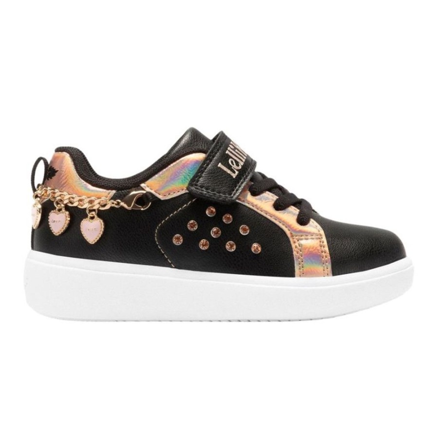 Footwear Lelli Kelly | Lelli Kelly Lk3810 (Ab87) Gioiello Black Rose Gold Charm Love Heart Bracelet