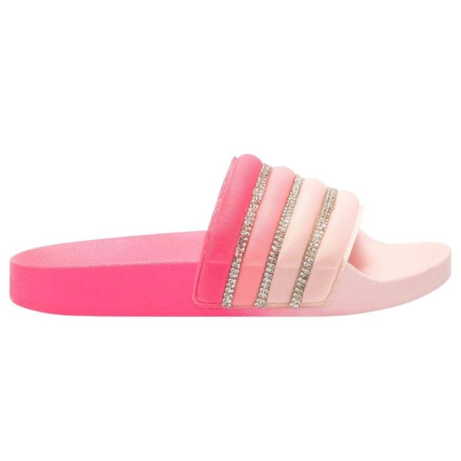 Footwear Lelli Kelly | Lelli Kelly Lk2085 (An01) Rach Fuxia Pink Diamante Slider Sandals