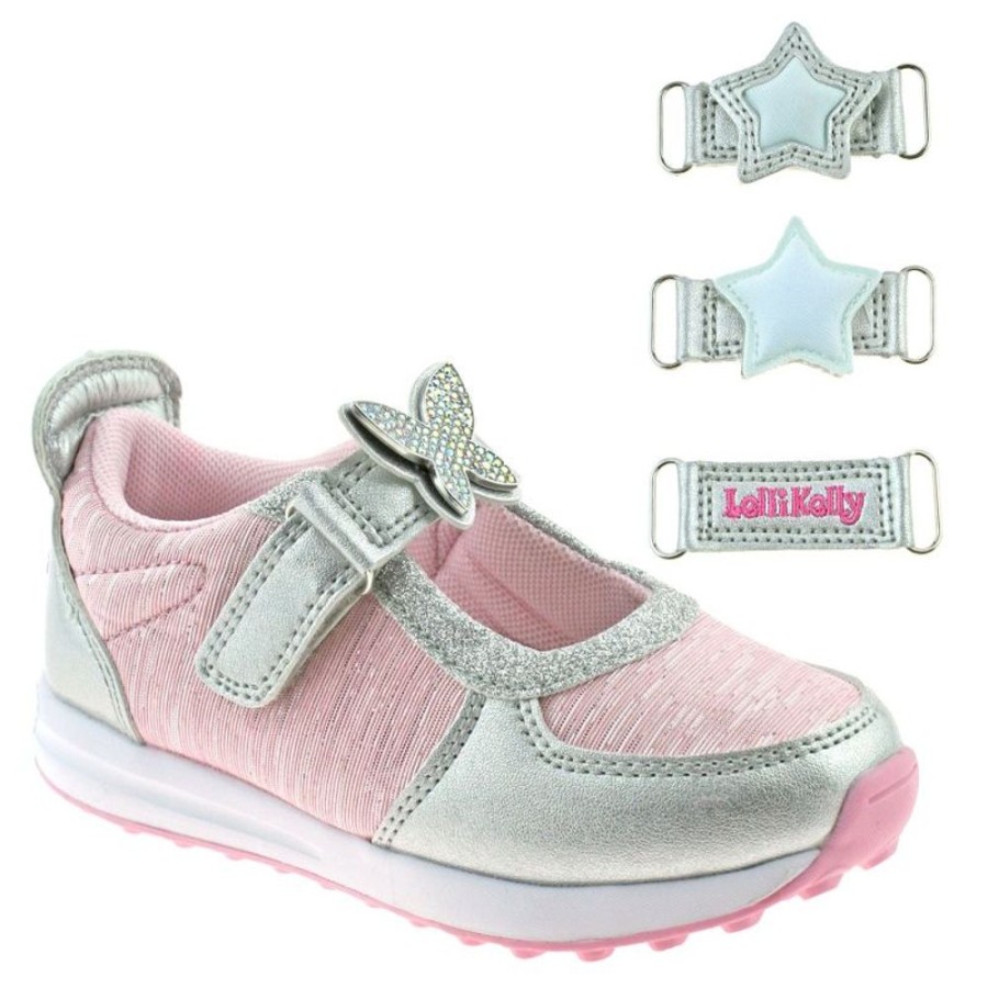 Footwear Lelli Kelly | Lelli Kelly Lk7855 (Yc52) Colorissima Argento/Rosa Dolly Trainer Shoes