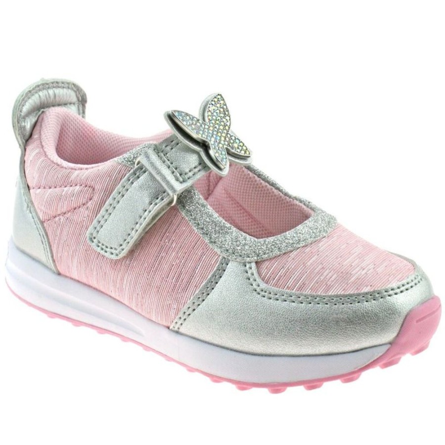 Footwear Lelli Kelly | Lelli Kelly Lk7855 (Yc52) Colorissima Argento/Rosa Dolly Trainer Shoes