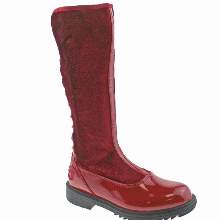 Footwear Lelli Kelly | Lelli Kelly Lk7664 (Dd01) Chiara Alto Magiche Red Vernice Diamante Zip Up Boots