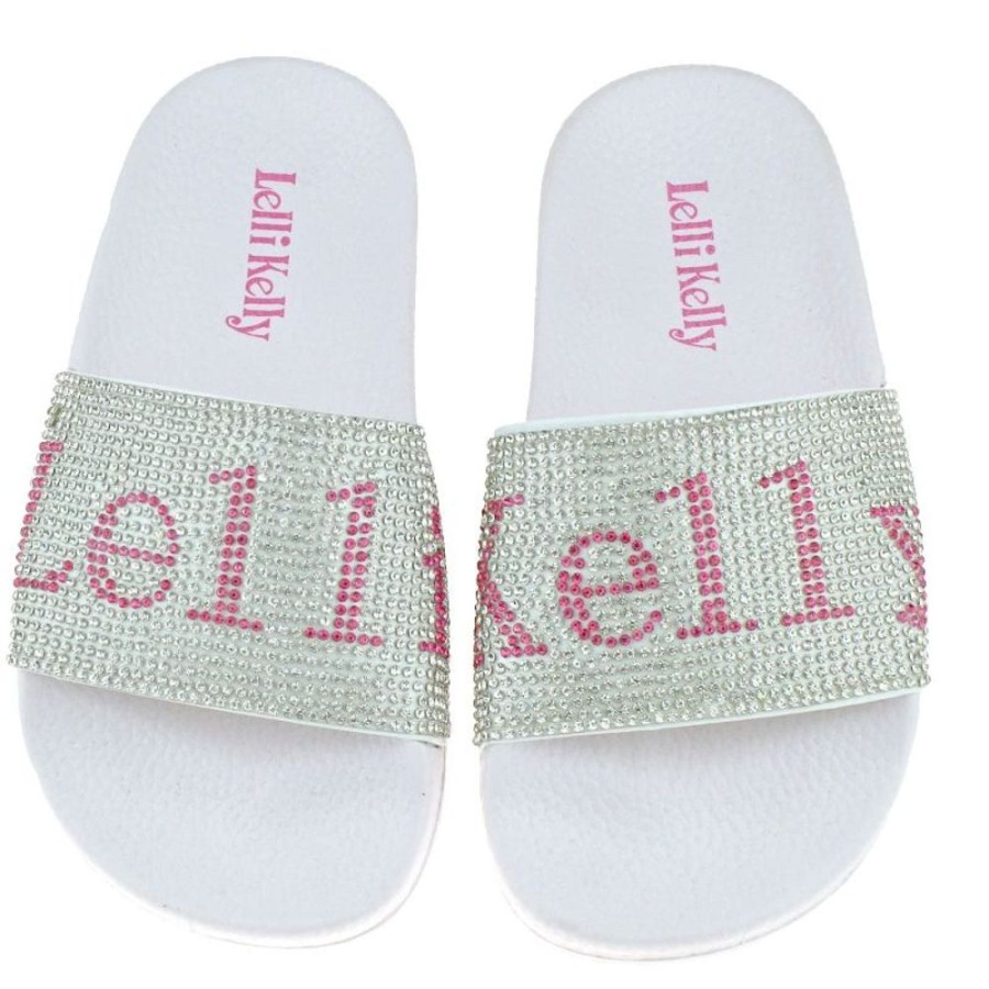 Footwear Lelli Kelly | Lelli Kelly Lk9916 (Aa01) White Irene Lelli Kelly Diamante Slider Sandals