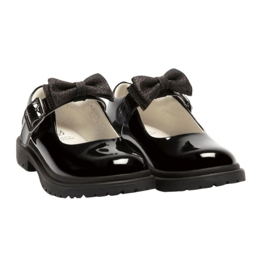 Footwear Lelli Kelly | Lelli Kelly Lk8359 (Db01) Mollie Bow Black Patent School Shoes