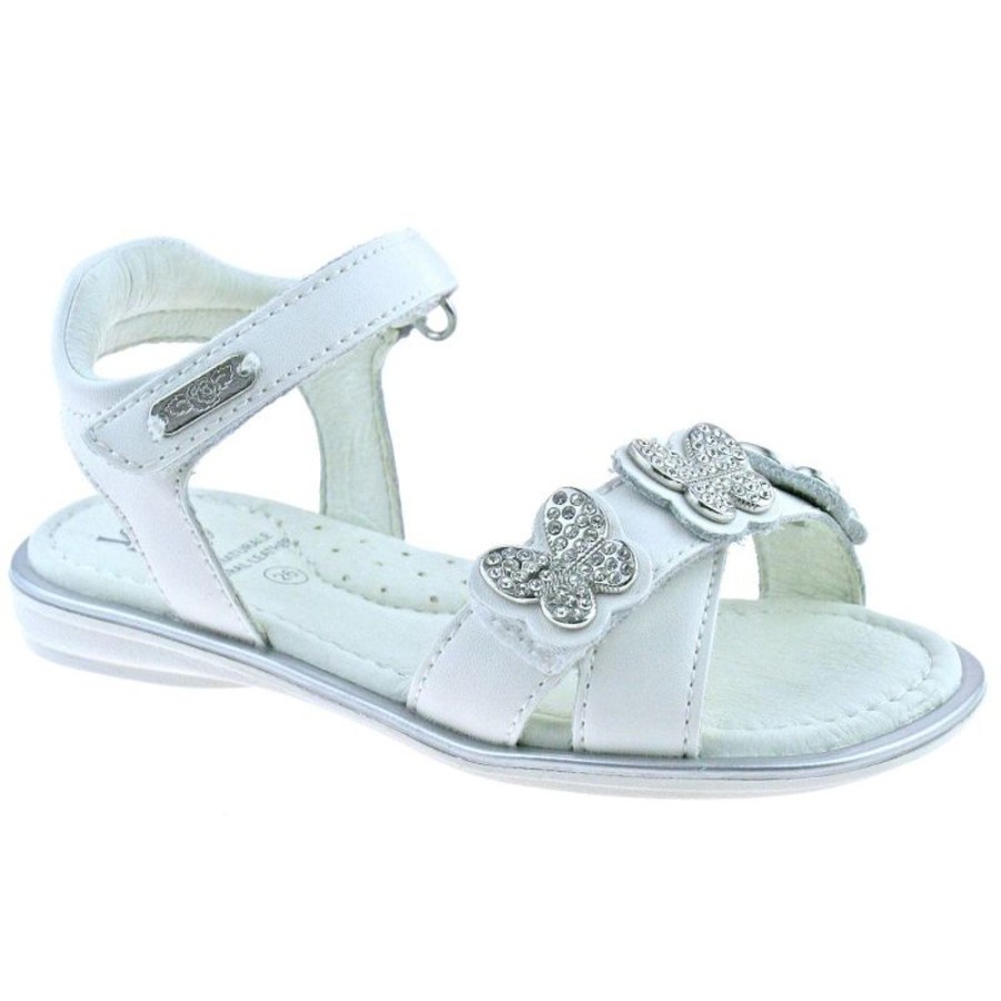 Footwear Lelli Kelly | Lelli Kelly Lk1518 (Ca01) Bianco Agata Diamante Butterfly Adjustable Sandals