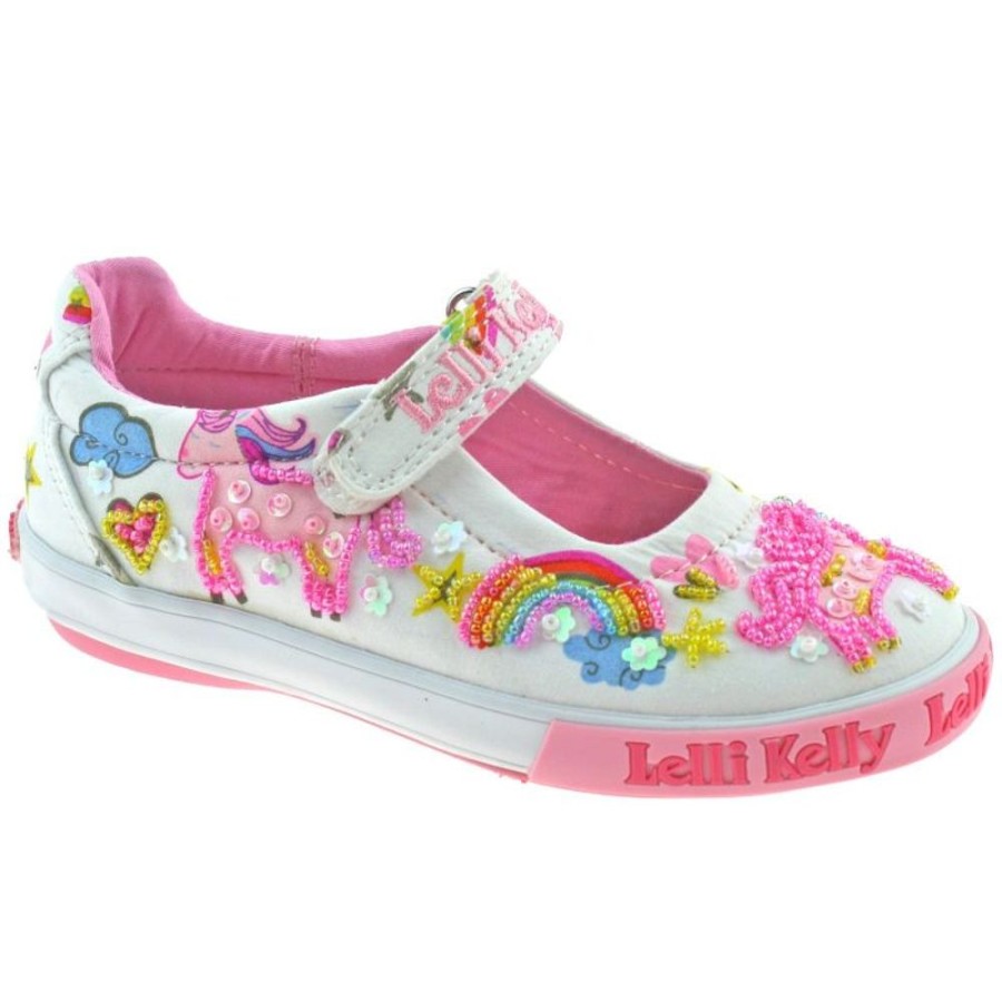 Footwear Lelli Kelly | Lelli Kelly Lk9050 (Ba02) White Fantasy Unicorn Dolly Shoes