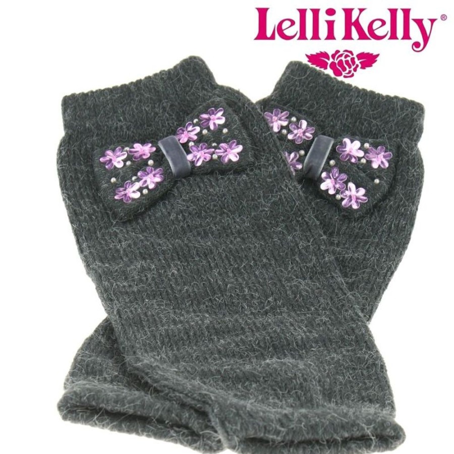 Clothing Lelli Kelly | Lelli Kelly Lk2210 Leg Warmers Mid Grey Bow