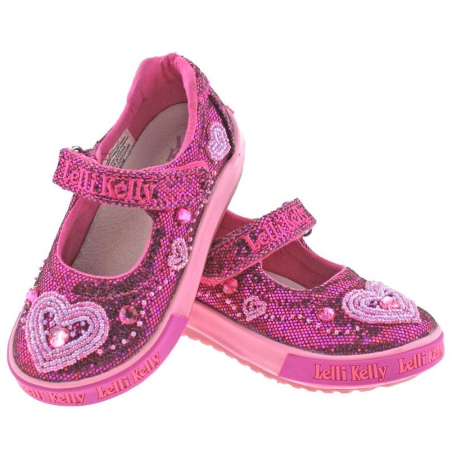 Footwear Lelli Kelly | Lelli Kelly Lk3010 (Gw01) Purple Glitter Ava Baby Dolly Shoes